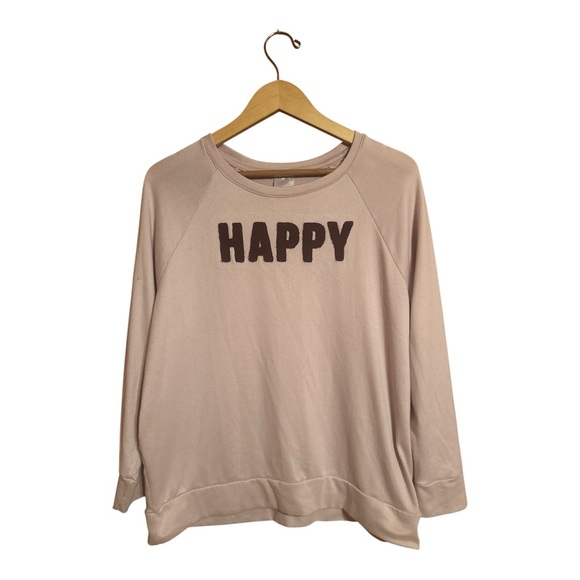 Secret Treasures Other - Secret Treasures “Happy” Purple Pullover Sleep Top Women’s Size Large